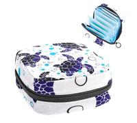 Sacchetto di immagazzinaggio del tovagliolo sanitario sacchetto mestruale della tazza del sacchetto delle ragazze viaggio grande capacità trucco assorbenti organizzatore , blu mare vita pesce modello,