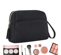 Sacchetto di immagazzinaggio del trucco,Borsa per il trucco di grande capacità | Astuccio organizzatore per il trucco delle donne - Borsa per il trucco estetico resistente all'acqua porta, Nero