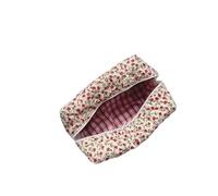 Sacchetto di immagazzinaggio del trucco trapuntato del fiore di modo portatile dell'organizzatore di viaggio cosmetico del sacchetto di toilette carino trucco borsa floreale borse, 366 Rosso, Taglia