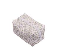 Sacchetto di immagazzinaggio del trucco trapuntato del fiore di modo portatile dell'organizzatore di viaggio cosmetico del sacchetto di toilette carino trucco borsa floreale borse, 366 Viola, Taglia