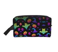 Sacchetto di immagazzinaggio della chiusura lampo della stampa del cappello della strega del fantasma di Halloween dell'arcobaleno, borsa di immagazzinaggio degli accessori da viaggio, borsa portatile
