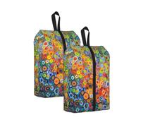 Sacchetto di immagazzinaggio della scarpa di viaggio degli uomini delle donne della stampa della pittura colorata del sacchetto dell'organizzatore per la palestra, 2 pezzi, One Size, Organizer per