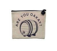 Sacchetto di lino - are You Oakay? Wine Humor Wordplay - Astuccio per trucco in tela, effetto lino, 15 x 10 cm, lino, 15 x 10 cm, Astuccio per il trucco