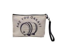 Sacchetto di lino - are You Oakay? Wine Humor Wordplay - Astuccio per trucco in tela, effetto lino, 15 x 10 cm, lino, 23.5 x 15 cm, Astuccio per il trucco