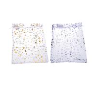 Sacchetto di organza con motivo a stelle 20x30 cm decorazione natalizia