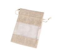 Sacchetto di organza di tela di lino con coulisse per la festa di nozze cosmetici Candy contenitori di stoccaggio carino, C, One Size