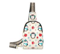 Sacchetto di petto sveglio del pinguino del fumetto di inverno alla moda per il corpo trasversale del pacchetto del fanny del cuoio, inverno cartone animato pinguino carino