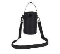 Sacchetto di stoccaggio da campeggio per lanterna e cartuccia a gas con tracolla e chiusura lampo, taglia S/L per campeggio, escursionismo e pesca (nero L)