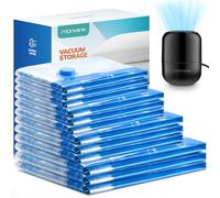 Sacchetto di Stoccaggio dell'aspirapolvere e Pompa Elettrica, MONVANE 12PCS-3*J 3L 3*M 3*S, per Biancheria da Letto, Abbigliamento, Piumino, Materasso e Sacchetto di Abbigliamento da Viaggio