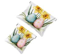 Sacchetto di trucco da tasca a pressatura sulla parte superiore, bel coniglio pasquale e floreale primaverile, borsa da viaggio impermeabile per il trucco mini borsa portatile, Multicolore 06, 7.1x5.8