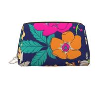 Sacchetto di trucco del cuoio della stampa dei fiori per le donne borsa da toilette di viaggio per la borsa cosmetica degli articoli da toel