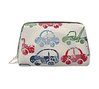 Sacchetto di trucco del cuoio della stampa dell'automobile per le donne borsa da toilette di viaggio per la borsa cosmetica degli articoli da toel