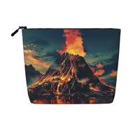 Sacchetto di trucco impermeabile sveglio della stampa del vulcano per il sacchetto di toilette di viaggio della chiusura lampo delle donne