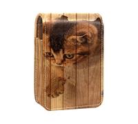 Sacchetto di trucco per rossetto esterno Mini Bag Travel Cosmetic Pouch con specchio Rossetto Box Cat Dog Forest per donne Regali delle signore, Colore: 3, 9.5x2x7 cm,
