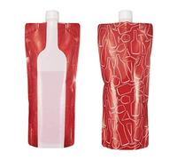 Sacchetto di vino pieghevole, riutilizzabile, riutilizzabile, a prova di perdite, in plastica, per bevande, per il picnic in campeggio da viaggio, comodo ed ecologico