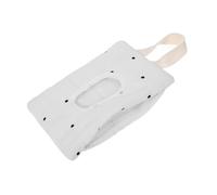 Sacchetto Dispenser per Salviette Neonato da Appendere Beige in Cotone | Leggero e Pieghevole, Asola per Appenderlo, Fantasia a Pallini, per Uso Quotidiano e Auto