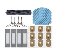 Sacchetto for la polvere for aspirapolvere Spazzola laterale principale Accessori di ricambio for filtro HEPA, compatibile for Deebot T9 AIVI T8 AIVI N8 Pro(18pcs)