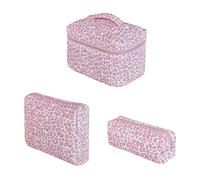Sacchetto for trucco trapuntato da viaggio grande da viaggio for donne, borsa for trucco in cotone, custodia da toeletta INS POLKA POLKA POLKA PORTAT PORTATTULE PERSOTTURA for PERSONALE