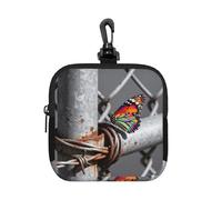 Sacchetto impermeabile con cerniera a forma di farfalla in filo spinato, in neoprene, per auricolari, portachiavi