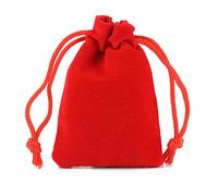 Sacchetto in velluto con coulisse, Confezione da 10 sacchetti regalo in velluto con coulisse(Red,10x14cm(10pcs))