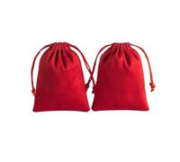 Sacchetto in velluto con coulisse, Confezione da 20 sacchetti con coulisse in velluto for gioielli e cosmetici(Red,3.5x4.7 inch 9x12cm)