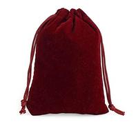 Sacchetto in velluto con coulisse, Confezione da 50 sacchetti in velluto con coulisse for regali di gioielli(Red Wine,9x12CM)