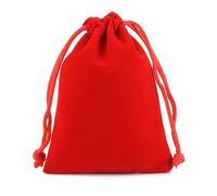 Sacchetto in velluto con coulisse, Confezione da 50 sacchetti regalo in velluto con coulisse(Red Velvet Bag,5x7cm 50pcs)