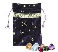 Sacchetto in velluto per tarocchi, costellazione, carte dei tarocchi, sacchetto per gioielli, 13 x 18 cm, borsa per tarocchi, porta tarocchi, porta carte, gioielli, borse a mano con coulisse per carte
