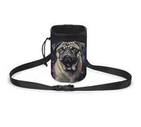 Sacchetto per cani con ritratto di carlino per addestramento cani da compagnia, borsa da addestramento per cani da compagnia, borsa da addestramento per cani, Ritratto di Pug, Taglia unica, Borsa da