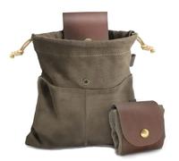 Sacchetto per foraggiamento in tela di pelle borsa pieghevole resistente all'acqua per campeggio all'aperto borsa pieghevole borse per funghi cintura Bushcraft Tinder sacchetti per viaggi campeggio