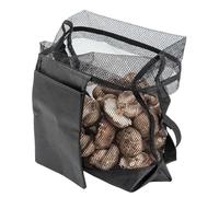 Sacchetto per foraggiamento, multiuso, grande capacità, sacchetto per raccogliere funghi, per fiori selvatici, frutta, roccia, minerale, spiaggia, giardino, parco avventure all'aperto, Nero , Refer to