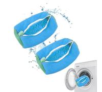 Sacchetto per il lavaggio delle scarpe, lavatrice, pulizia a 360°, ammortizzante e antirumore, multi protezione, per scarpe da ginnastica riutilizzabile (Blu - 2 Pezzi)