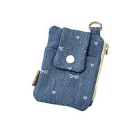 Sacchetto per monete stellari, bel cambiamento, portafogli di cartone, per donna e ragazza, bella borsa per carte di credito, portafogli, Dark Blue Bow, Mass Beauty