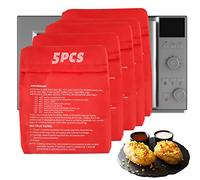 Sacchetto per Patate Microonde, RosyFate 5 pcs Sacco Patate Microonde, Cuoci Patate per Microonde, Lavabili Riutilizzabili, Borsa per Patate in Microonde Solo in 4 Minuti