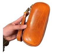 sacchetto per pipe, Borsa for pipa in pelle bovina Head Layer - for tabacco in for 2 pipe Custodia da viaggio for, borsa for in(Yellow)