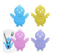 Sacchetto per posate di pollo, portaposate per pollo, 4 pezzi, portaposate per Pasqua, portaposate, forchetta, coltello, posate in argento, supporto per matrimonio, Colori misti., vedi descrizione
