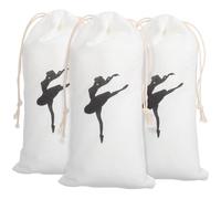Sacchetto per Scarpette da Danza Classica, 3 Pezzi in Cotone | Coulisse e Maniglia, per Elastici e Piccoli Oggetti, Bianco, per Organizzare la Borsa Ogni Giorno