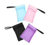 Sacchetto Portasapone in Nylon 4 Pezzi, Borsa Esfoliante | Design Sospeso, Pulizia Quotidiana, Rete per Saponetta e Detergente, Uso Pratico in Doccia