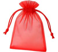 Sacchetto regalo in organza - Rosso / 7x9cm / 10pz KP38482