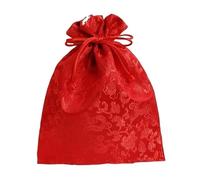 Sacchetto regalo in seta cinese per gioielli, Astuccio for gioielli con cordoncino ricamato in broccato di seta Fodera in pelle scamosciata 7,87 x 9,84 pollici Multicolor(Red (Dragon))