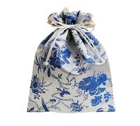 Sacchetto regalo in seta cinese per gioielli, Astuccio for gioielli con cordoncino ricamato in broccato di seta Fodera in pelle scamosciata 7,87 x 9,84 pollici Multicolor(Onecolor)