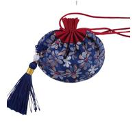 Sacchetto regalo in seta cinese per gioielli, Confezione da 4 bustine for gioielli in broccato di seta con coulisse, multicolore(Dark Blue)