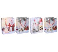 Sacchetto regalo natalizio, misura S, 24 × 18 × 10 cm (4 motivi)