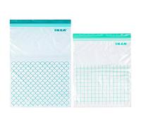 Sacchetto richiudibile, turchese chiaro, confezione da 30, in plastica di polietilene, comprende: 15 sacchetti da 6 Litri (28,5 x 41 cm) e 15 sacchetti da 4,5 Litri (27 x 34 cm) (1)