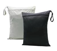 Sacchetto riutilizzabile impermeabile Wet Bag, 2 pezzi Sporchi Abbigliamento Borsa Organizzatore per Nuoto, Impermeabile Wet Bag per Costumi Da Bagno Telo Mare Abbigliamento Sportivo (Nero e Grigio)