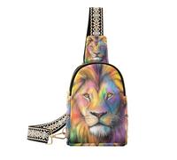 Sacchetto robusto del corpo del pacchetto del fanny del crossbody del fronte del leone di colore dell'acqua alla moda per le donne per il, Faccia di leone acquerello, 1 size