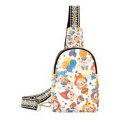 Sacchetto variopinto sveglio del pagliaccio del fumetto alla moda per il pacchetto del fanny del corpo trasversale del cuoio di, Cartone animato carino colorato clown, 1 size