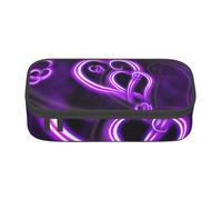 Sacchetto viola del sacchetto della matita della stampa dell'amore della matita,Desigh portatile,Borsa di trucco di viaggio delle donne, borsa, Nero , Taglia unica, Astuccio per trucchi