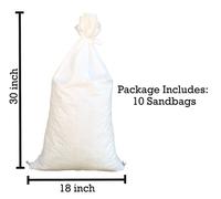 Sacchi - 10 Bianco 45.7cm x 76.2cm - Sabbia Borse Borsa Poly Da Sandbaggy
