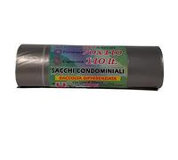 Sacchi - 70x110 cm - 110 L - 22 micron - grigio trasparente - Rolsac - conf. 10 pezzi